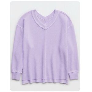 Aerie Lavender V-Neck Sweatshirt